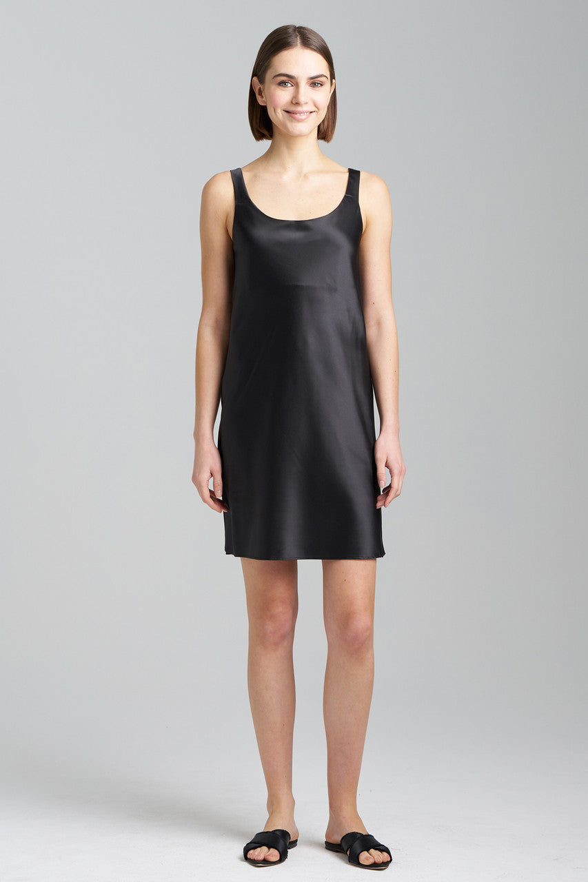 Natori Buy Glamour Slit Chemise in Black Online