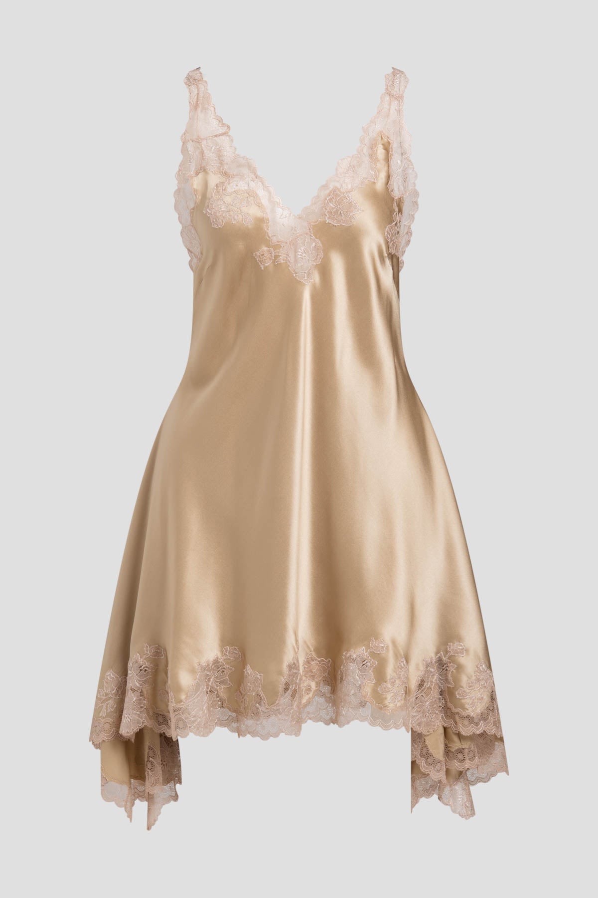 Natori Lolita Lace V-Neck Silk Chemise