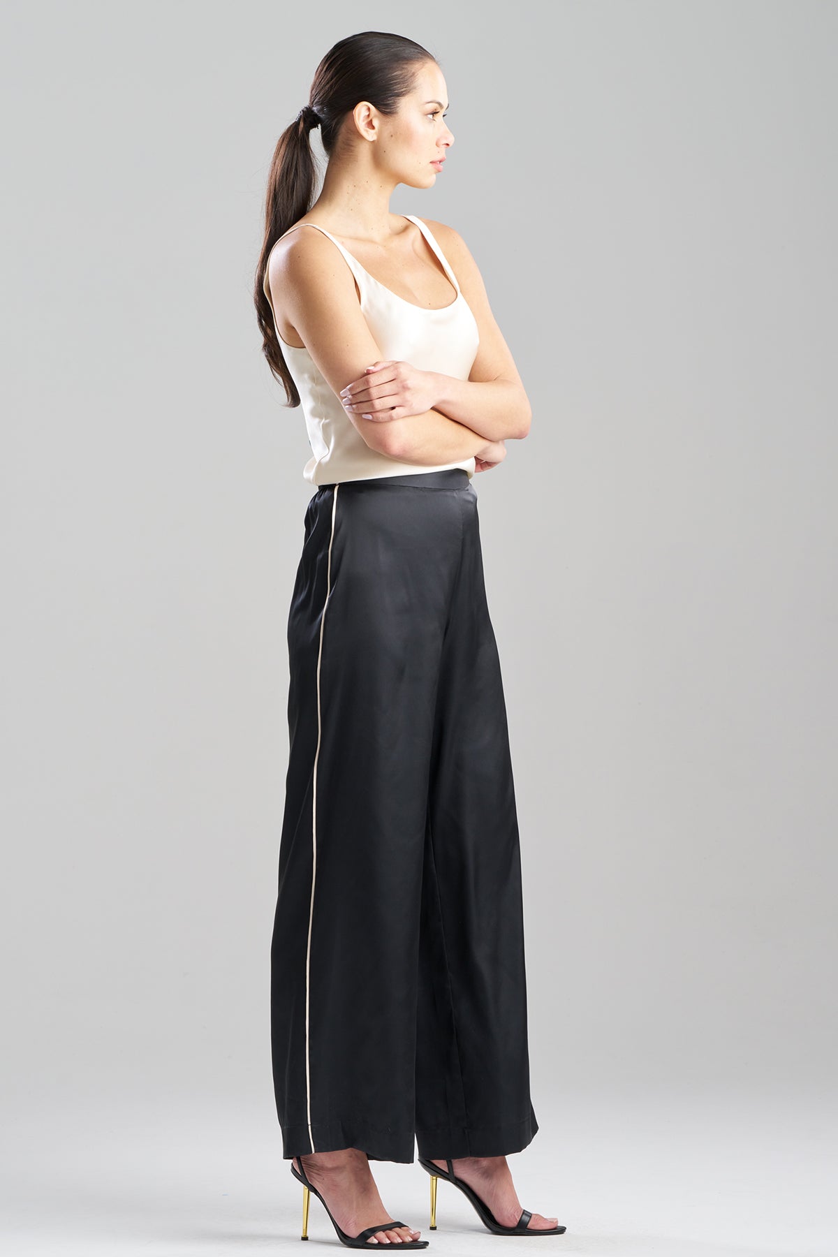 Natori Satin Essentials Wide Leg Pants