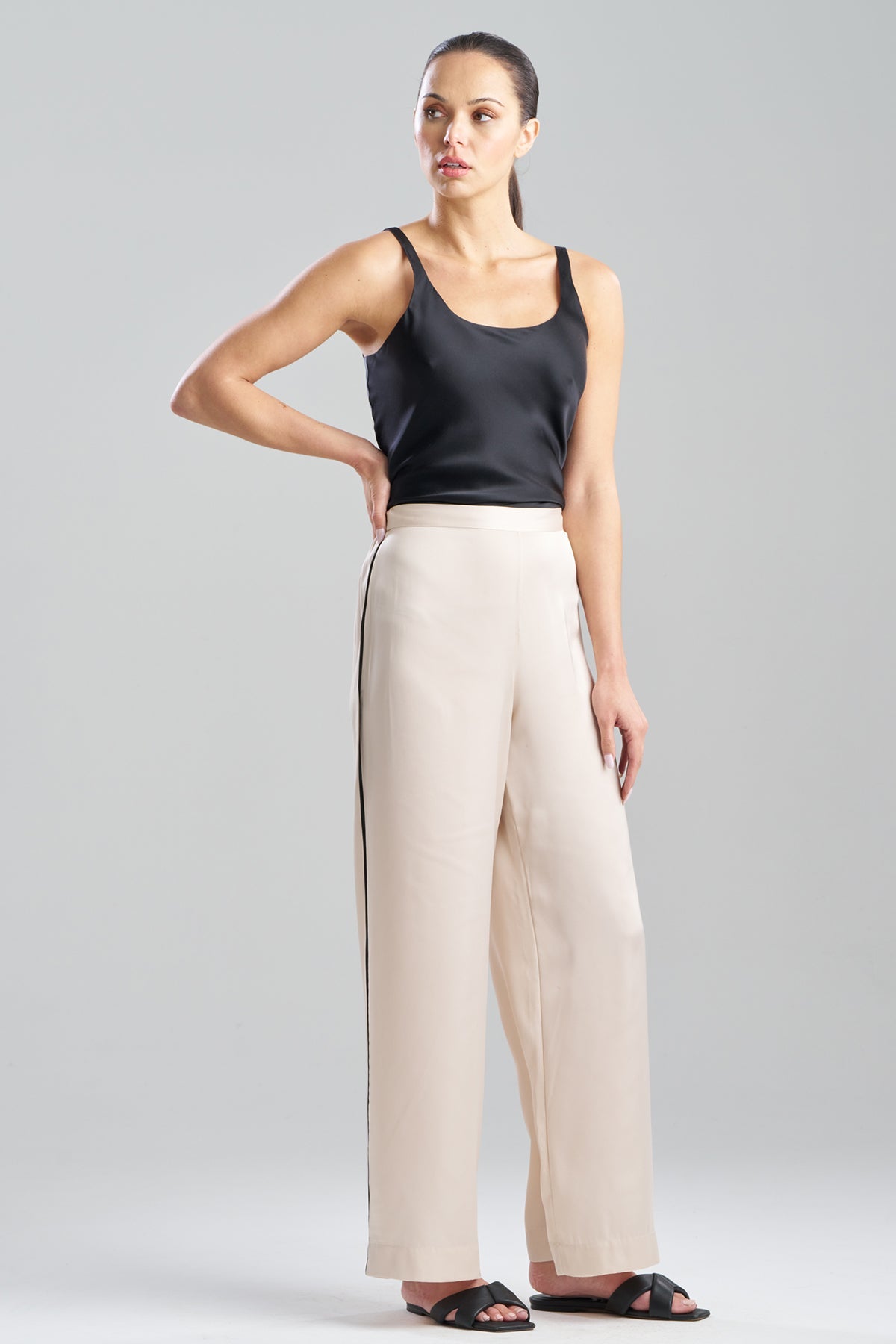 Natori Satin Essentials Wide Leg Pants