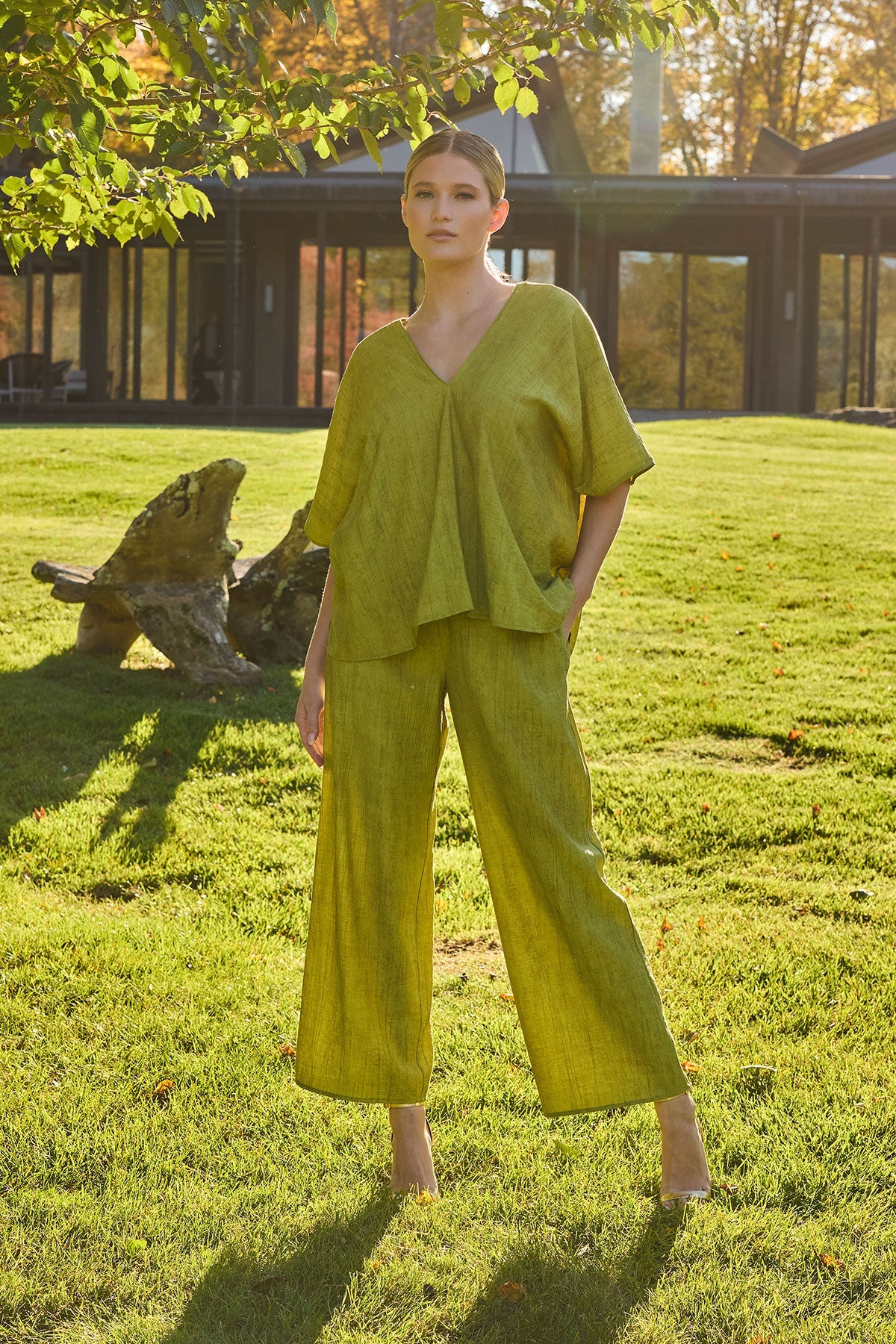 Natori Terra Foil Crinkle Pants