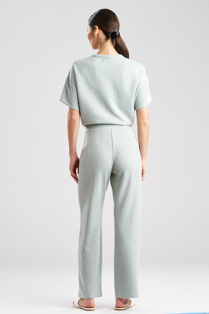 Natori Quilted Geo Knit Jacquard Straight Leg Pants