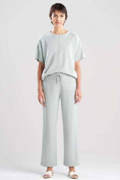 Natori Quilted Geo Knit Jacquard Straight Leg Pants