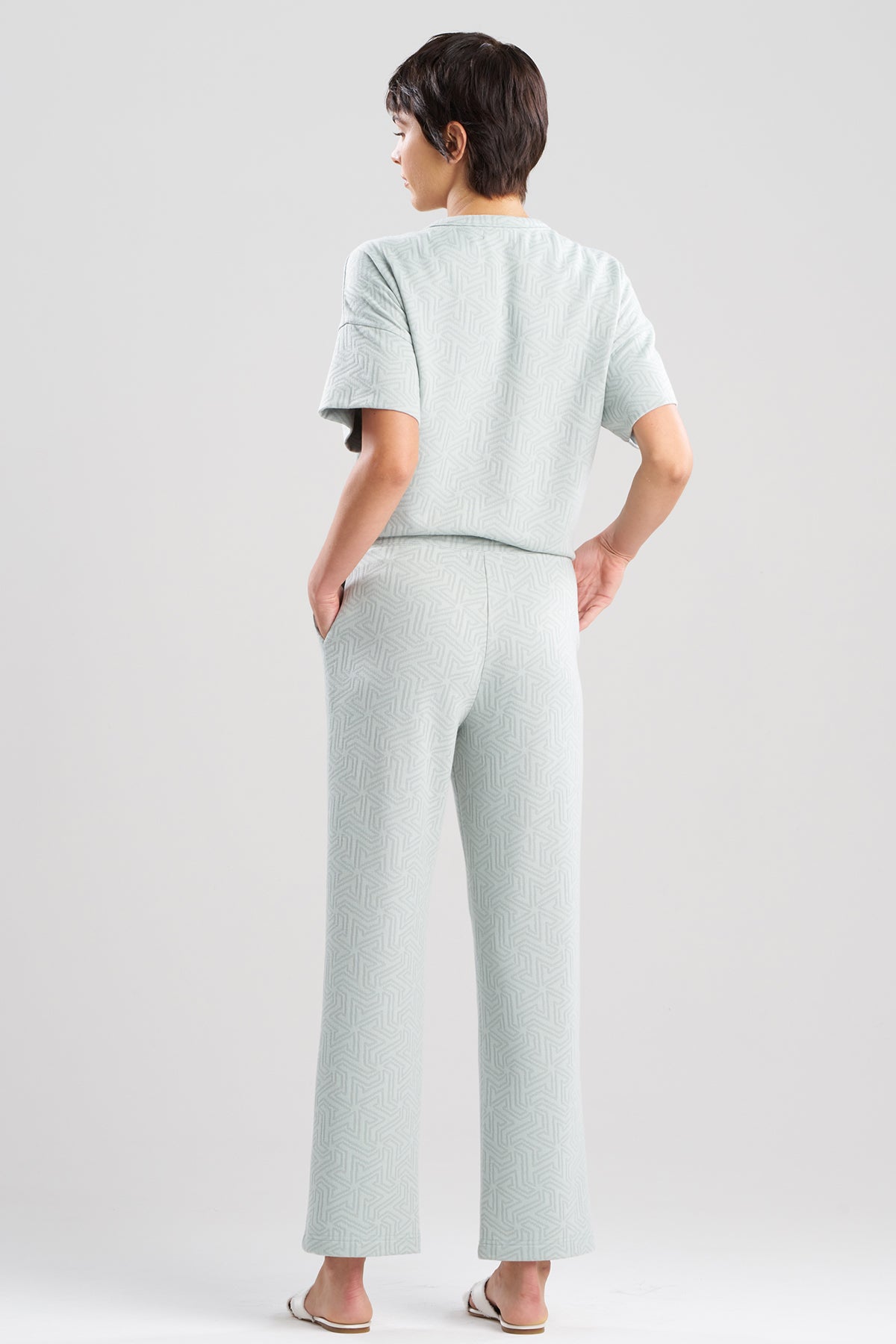 Natori Quilted Geo Knit Jacquard Straight Leg Pants