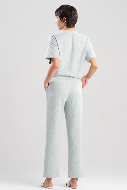 Natori Quilted Geo Knit Jacquard Straight Leg Pants