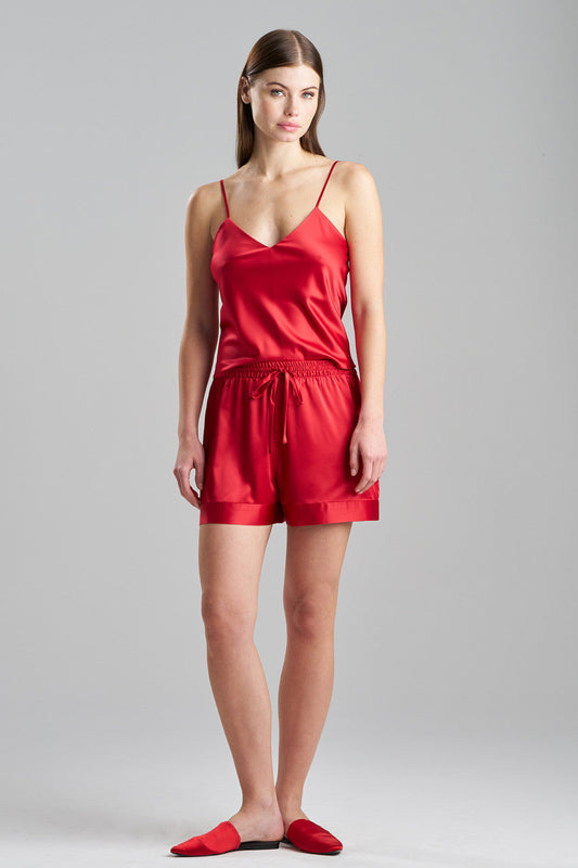 Natori Buy Glamour Drawstring Shorts in Brocade Red Online