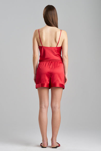Natori Buy Glamour Drawstring Shorts in Brocade Red Online