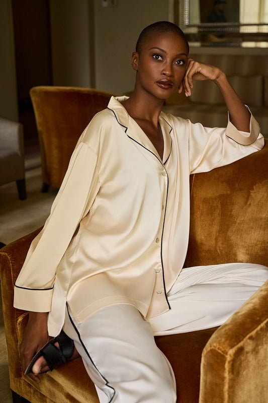 Natori Satin Essentials Oversized Notch Shirt