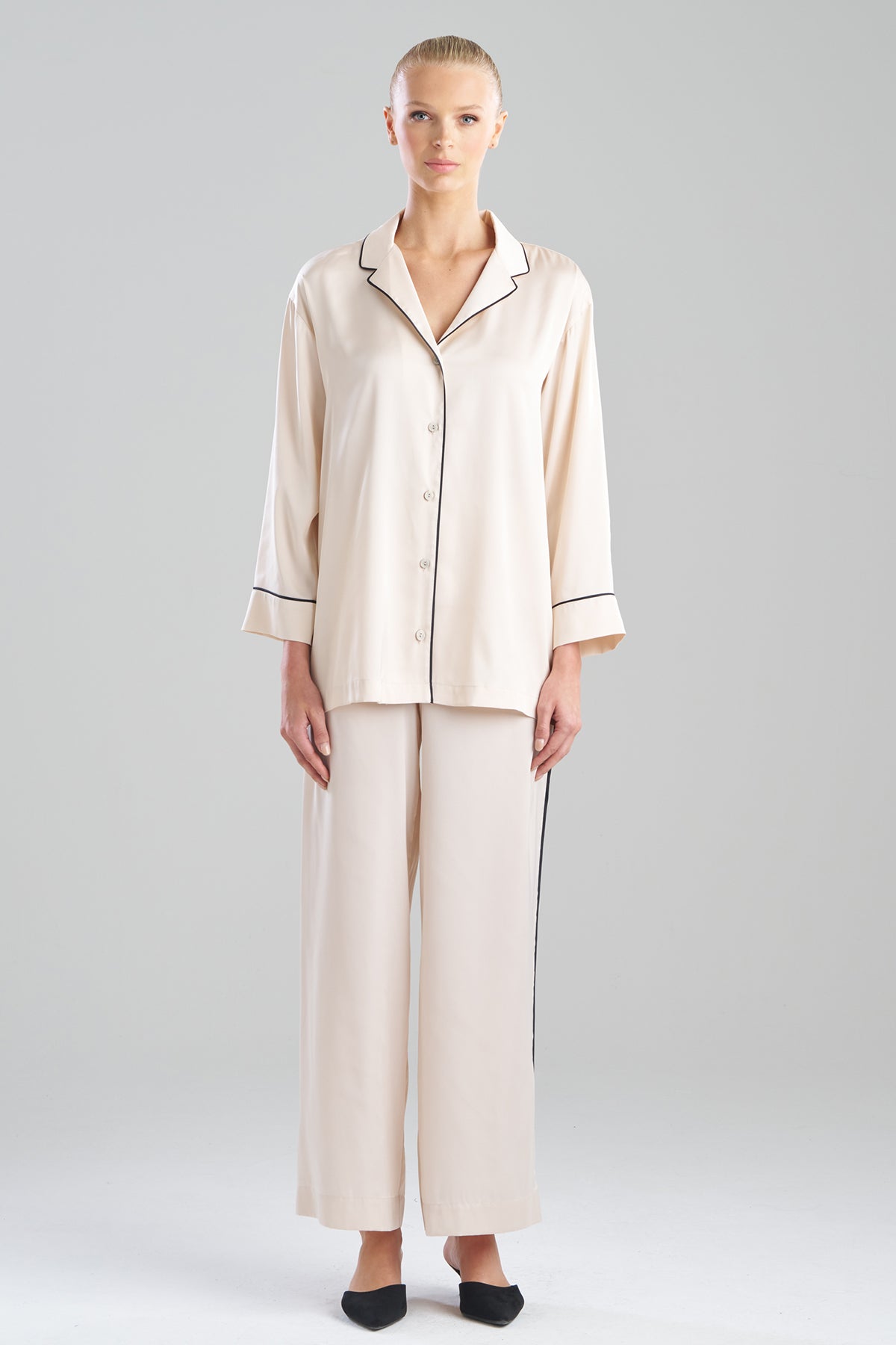 Natori Satin Essentials Oversized Notch Shirt