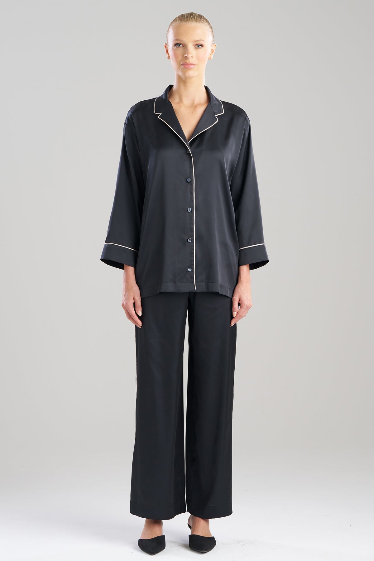 Natori Satin Essentials Oversized Notch Shirt