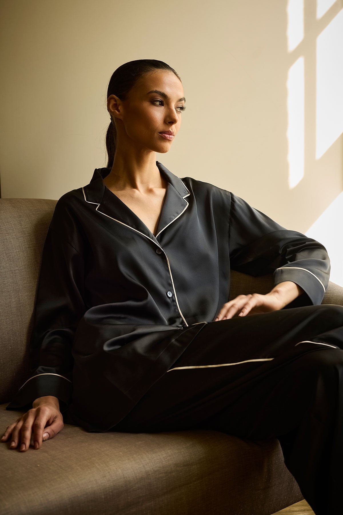 Natori Satin Essentials Oversized Notch Shirt