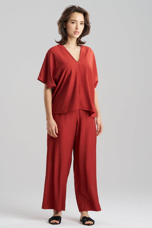 Natori Terra Foil Crinkle Caftan Shirt