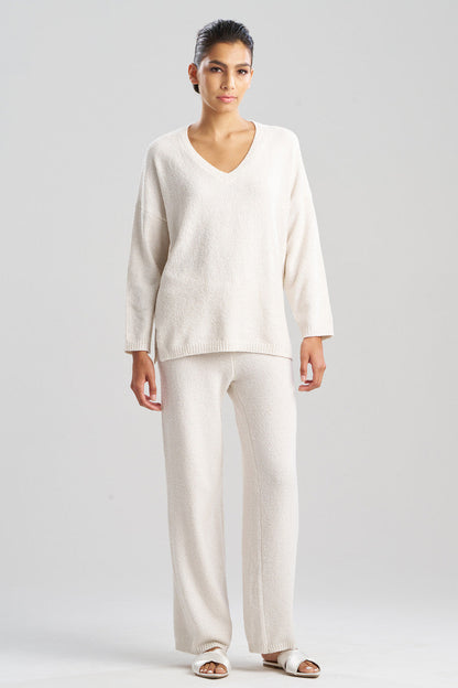 Natori Buy Aura Heather Chenille V-Neck Top in Heather White Opal Online