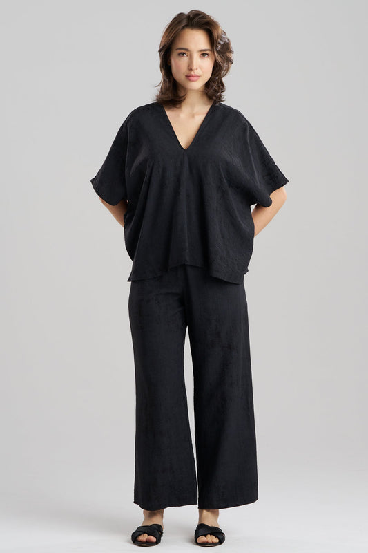 Natori Terra Foil Crinkle Caftan Shirt
