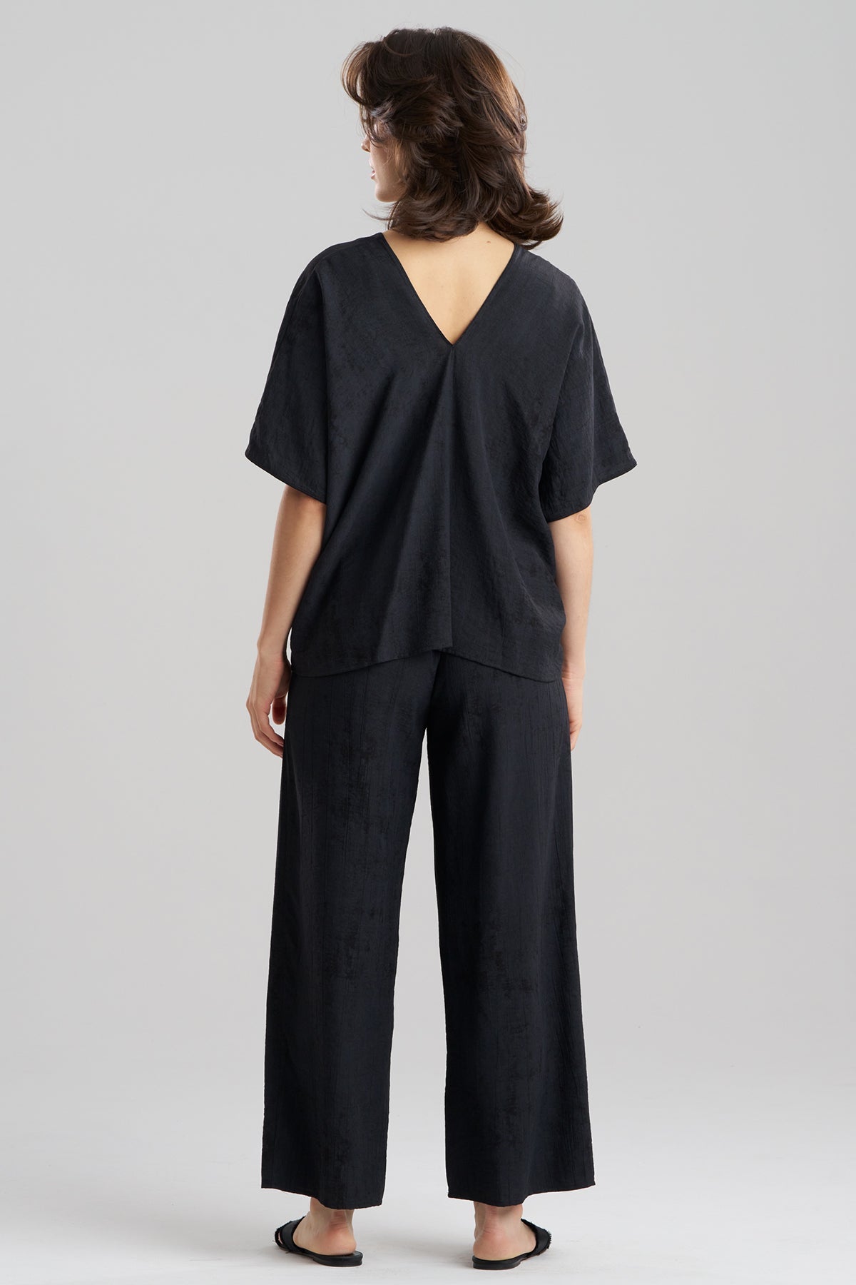 Natori Terra Foil Crinkle Caftan Shirt
