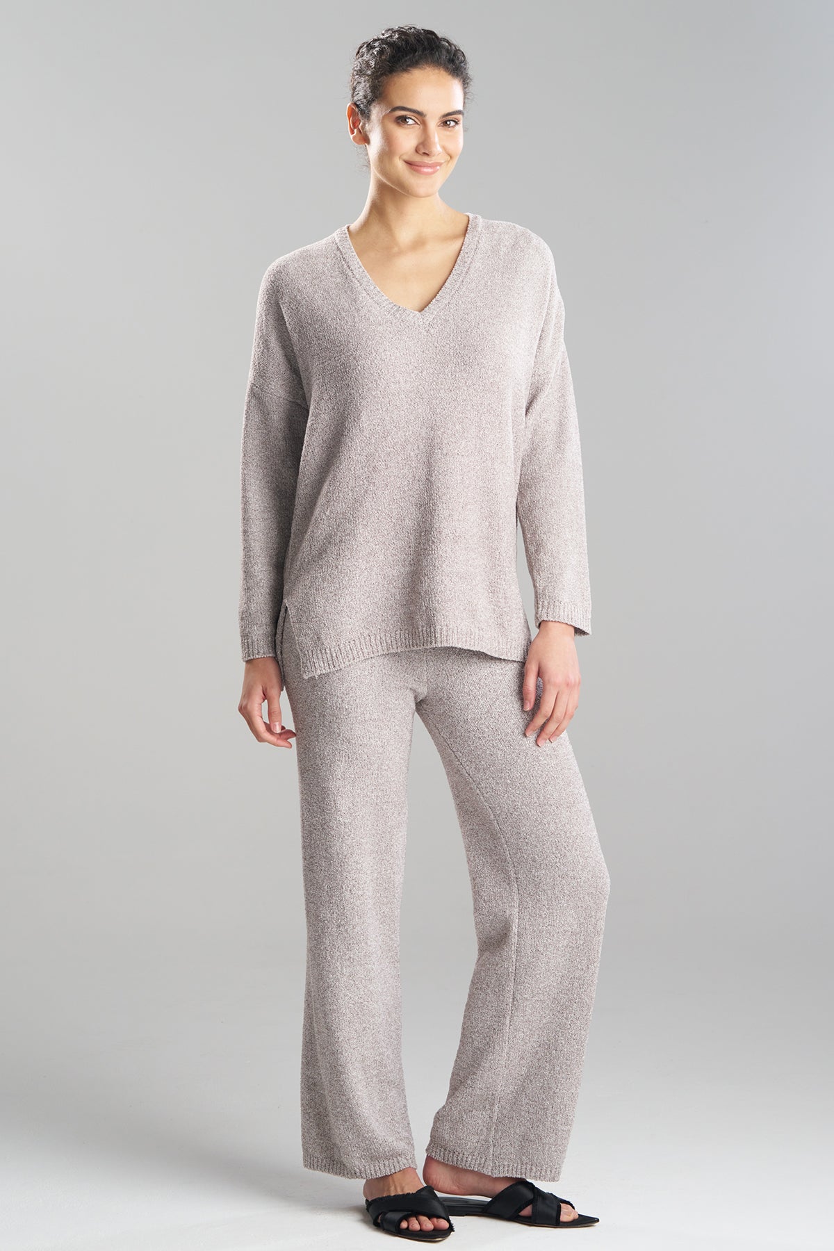 Natori Buy Aura Heather Chenille V-Neck Top in Truffle Online