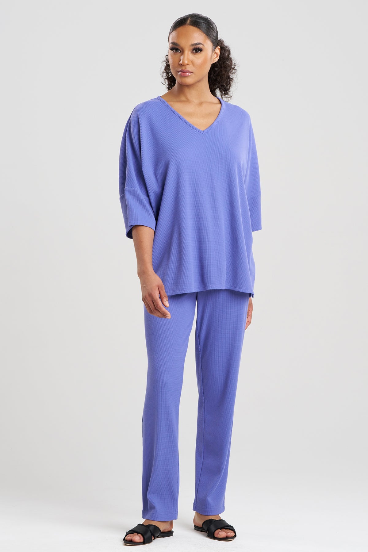 Natori Tranquility Waffle V-Neck Top