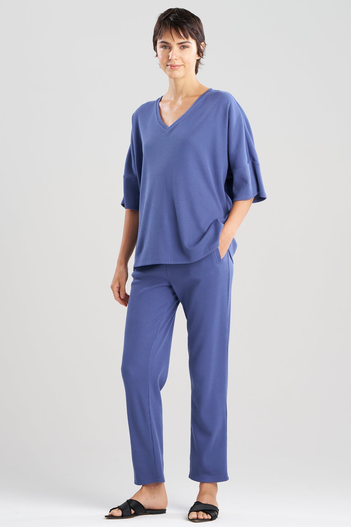 Natori Tranquility Waffle V-Neck Top