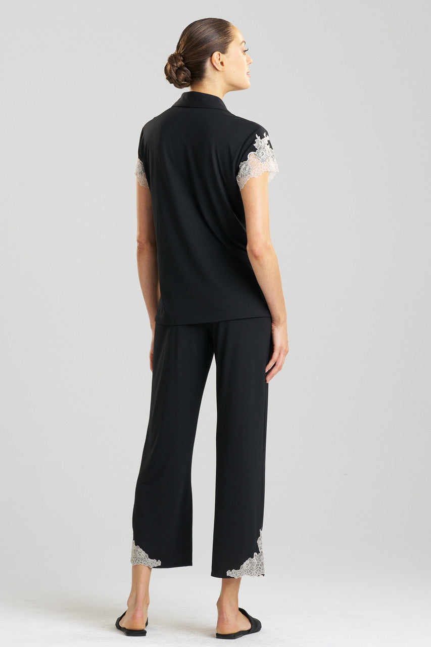Natori Buy Luxe Shangri-La TENCEL™ Notch PJ in Black/Cocoon Online