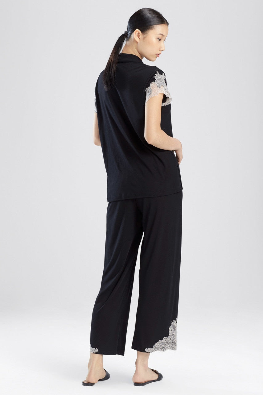 Natori Buy Luxe Shangri-La TENCEL™ Notch PJ in Black/Cocoon Online