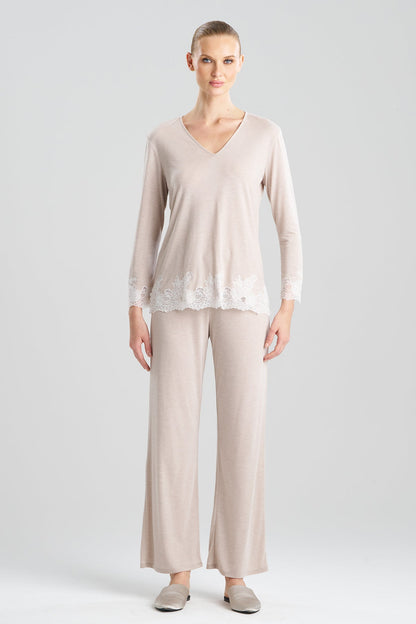 Natori Buy Luxe Shangri-La TENCEL™ Long Sleeve PJ in Heather Cashmere Online