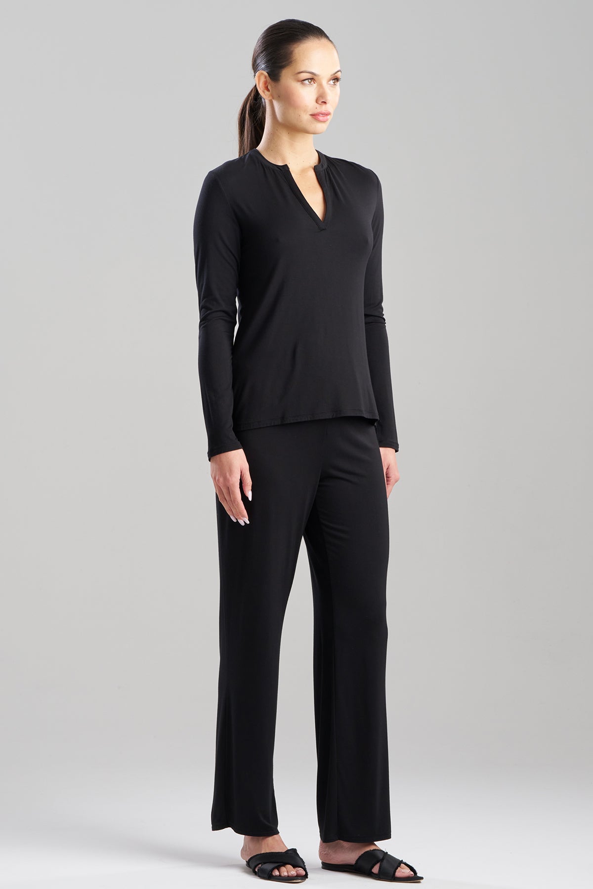 Natori Buy Feathers Essentials Lenzing™ Ecovero™ Viscose PJ in Black Online