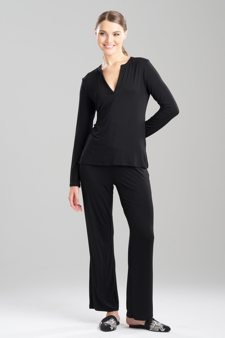 Natori Buy Feathers Essentials Lenzing™ Ecovero™ Viscose PJ in Black Online