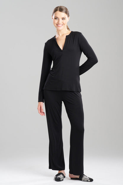 Natori Buy Feathers Essentials Lenzing™ Ecovero™ Viscose PJ in Black Online