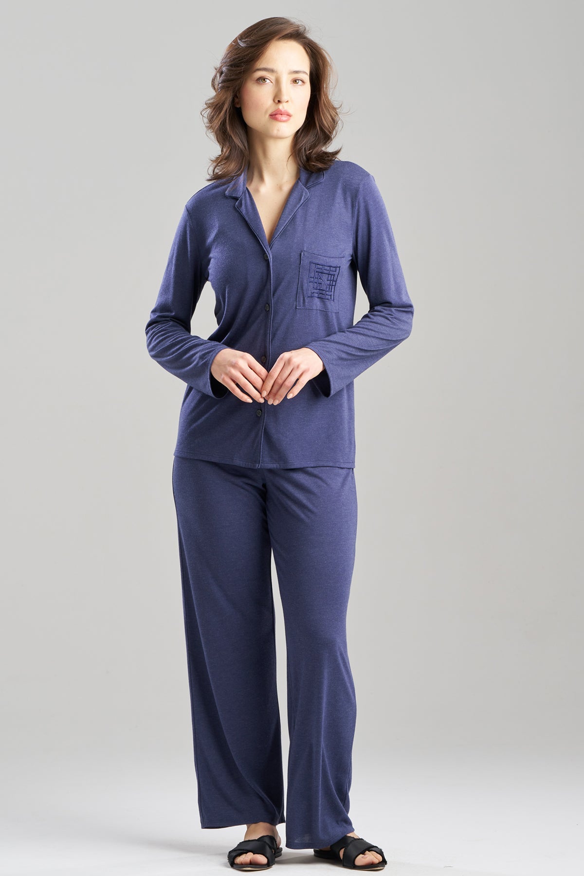 Natori Shangri-La Embroidered TENCEL™ Notch PJ