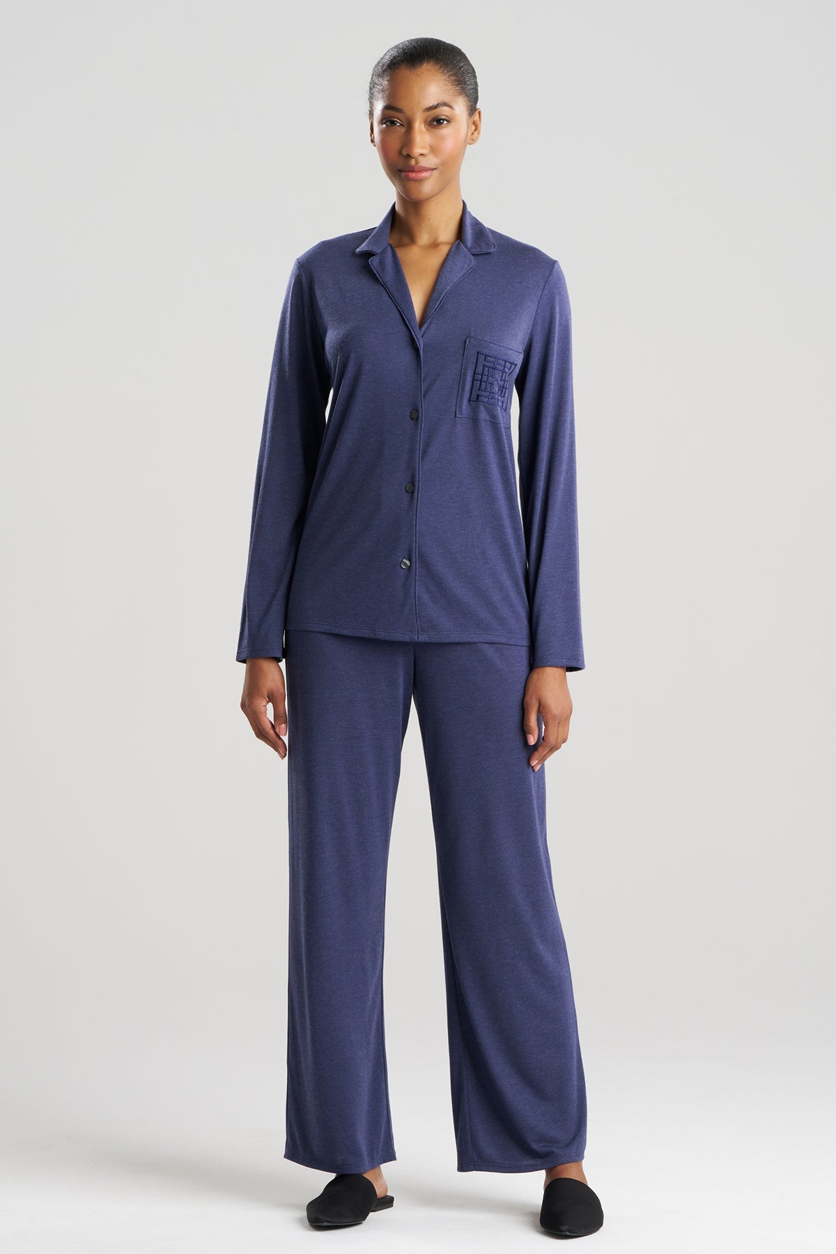 Natori Shangri-La Embroidered TENCEL™ Notch PJ