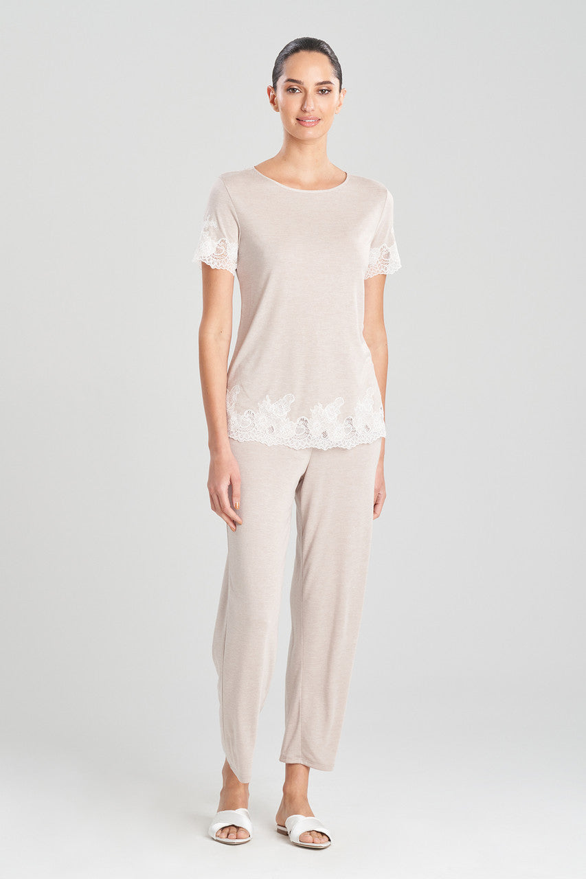 Natori Buy Luxe Shangri-La TENCEL™ Short Sleeve PJ Basics in Heather Cashmere Online
