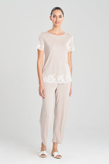 Natori Buy Luxe Shangri-La TENCEL™ Short Sleeve PJ Basics in Heather Cashmere Online