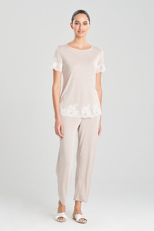 Natori Buy Luxe Shangri-La TENCEL™ Short Sleeve PJ Basics in Heather Cashmere Online