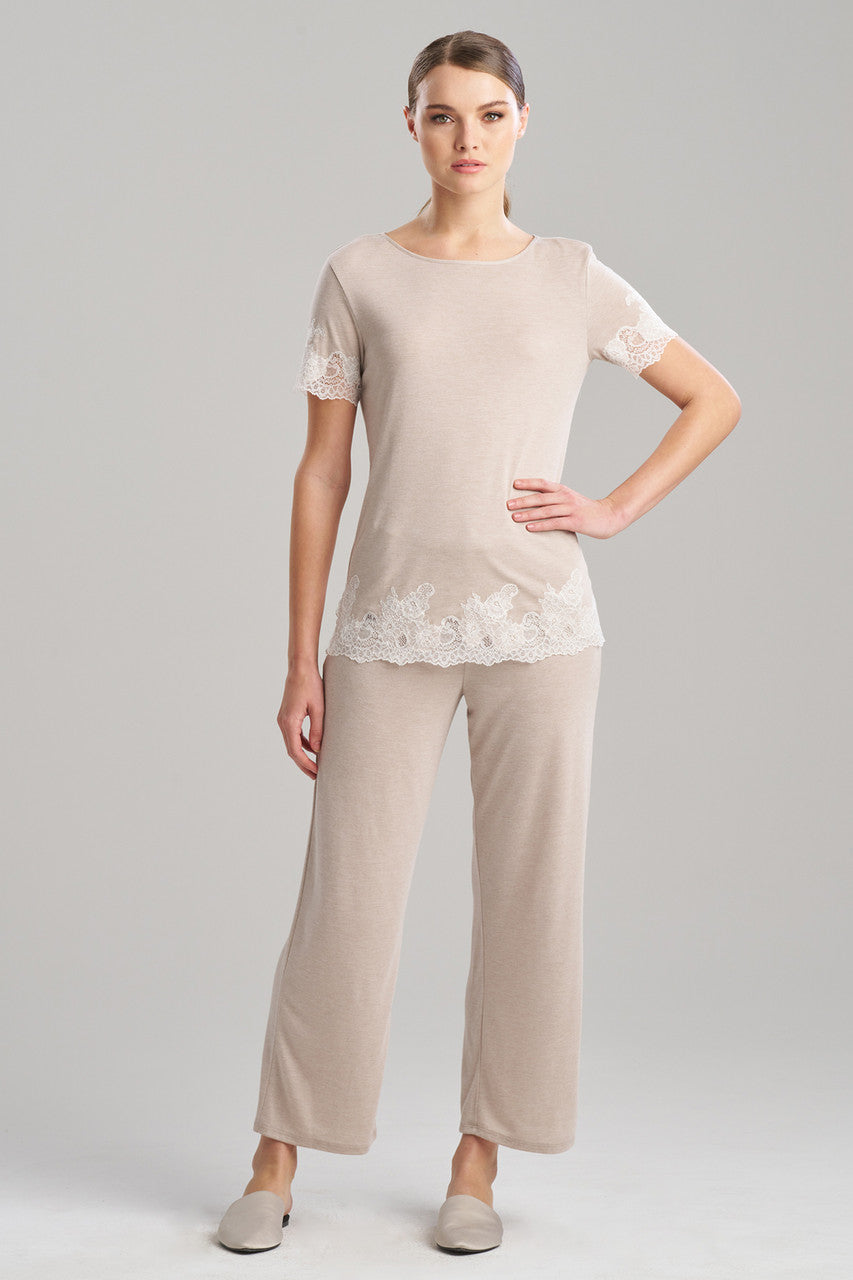 Natori Buy Luxe Shangri-La TENCEL™ Short Sleeve PJ Basics in Heather Cashmere Online