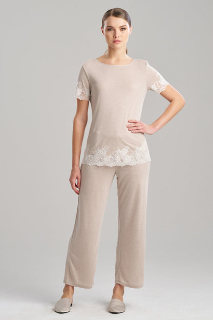 Natori Buy Luxe Shangri-La TENCEL™ Short Sleeve PJ Basics in Heather Cashmere Online