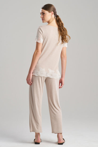 Natori Buy Luxe Shangri-La TENCEL™ Short Sleeve PJ Basics in Heather Cashmere Online