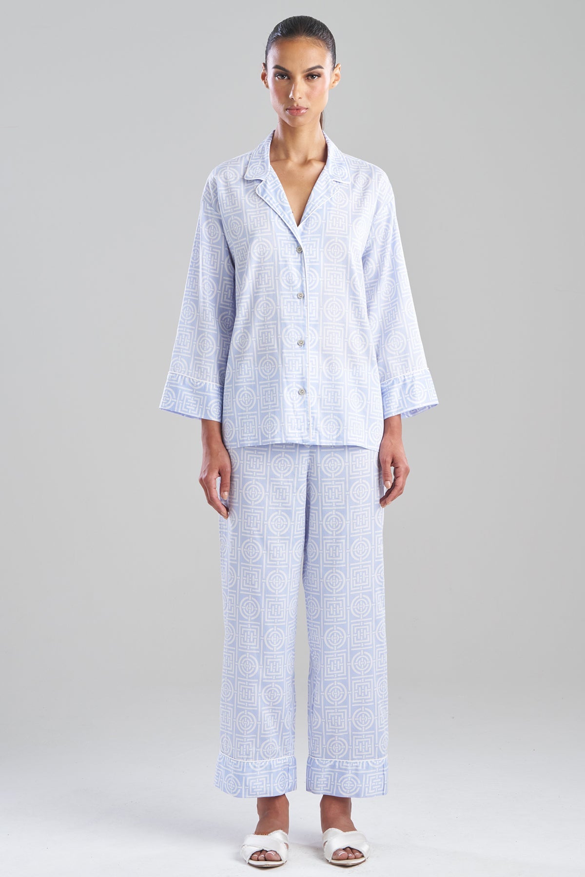 Natori Buy Infinity Cotton Sateen Notch PJ in Powder Blue Online