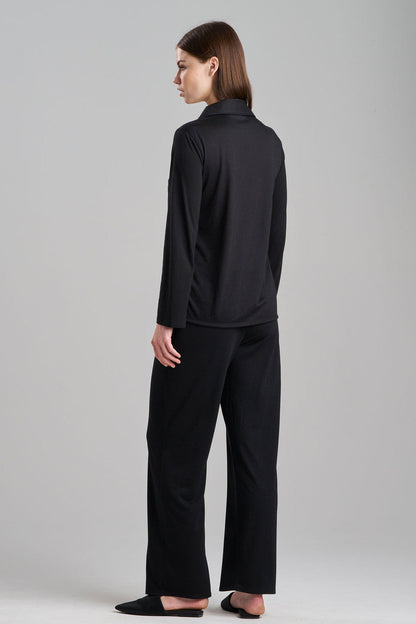 Natori Buy Shangri-La Embroidered Notch PJ in Black Online