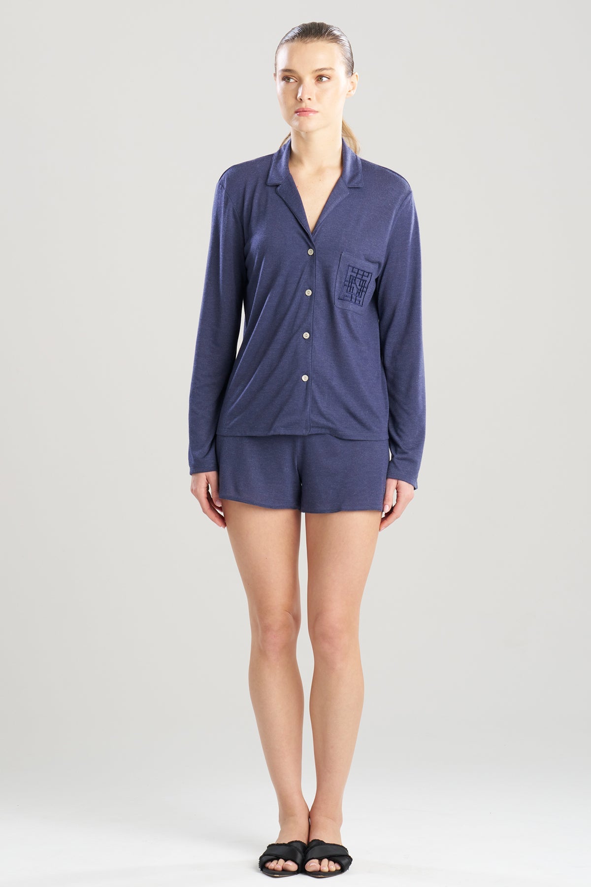 Natori Shangri-La Embroidered TENCEL™ Notch Shorts PJ