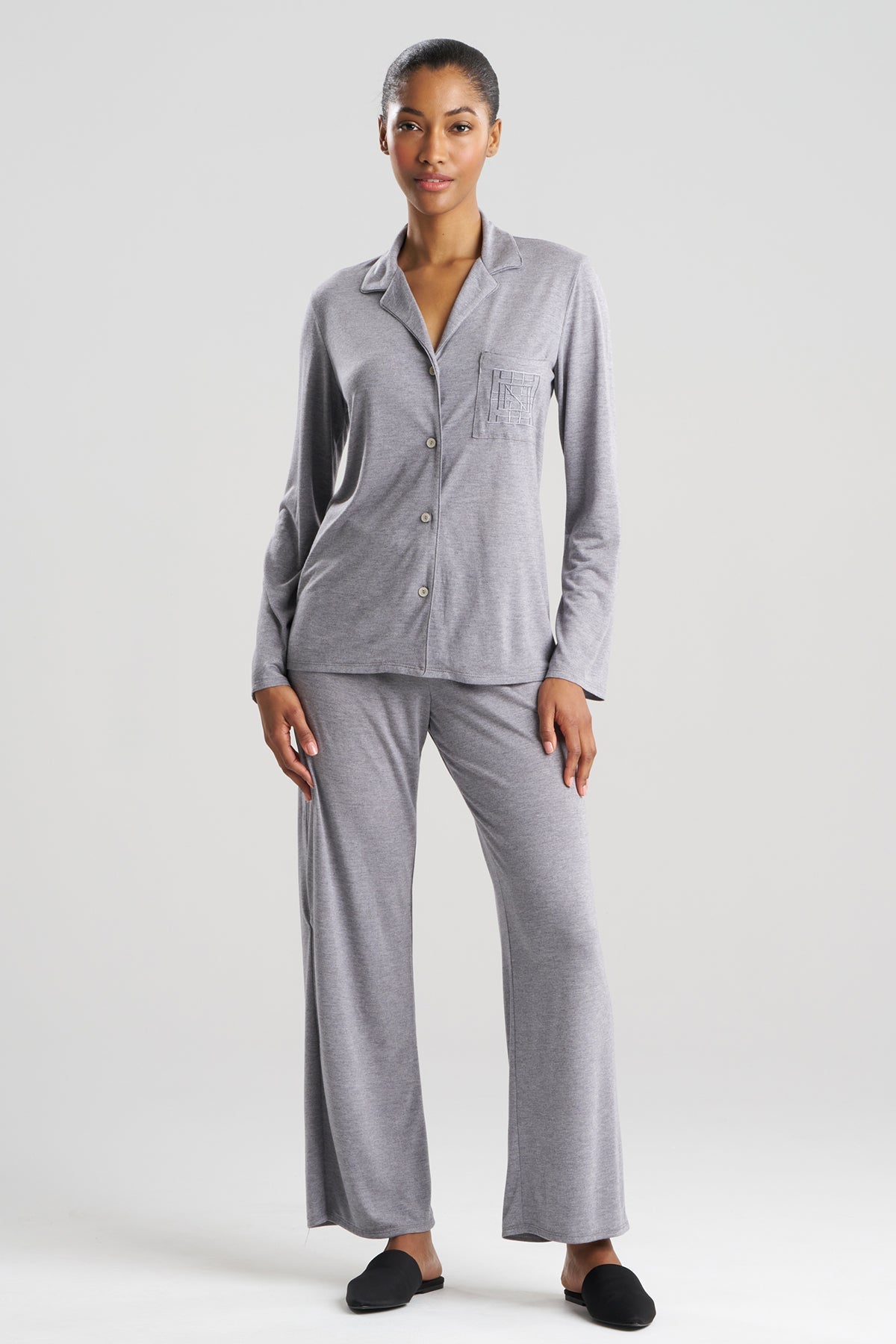 Natori Shangri-La Embroidered TENCEL™ Notch PJ