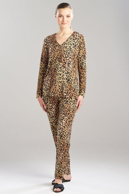 Natori Exotic Animal Cozy Knit V-Neck PJ