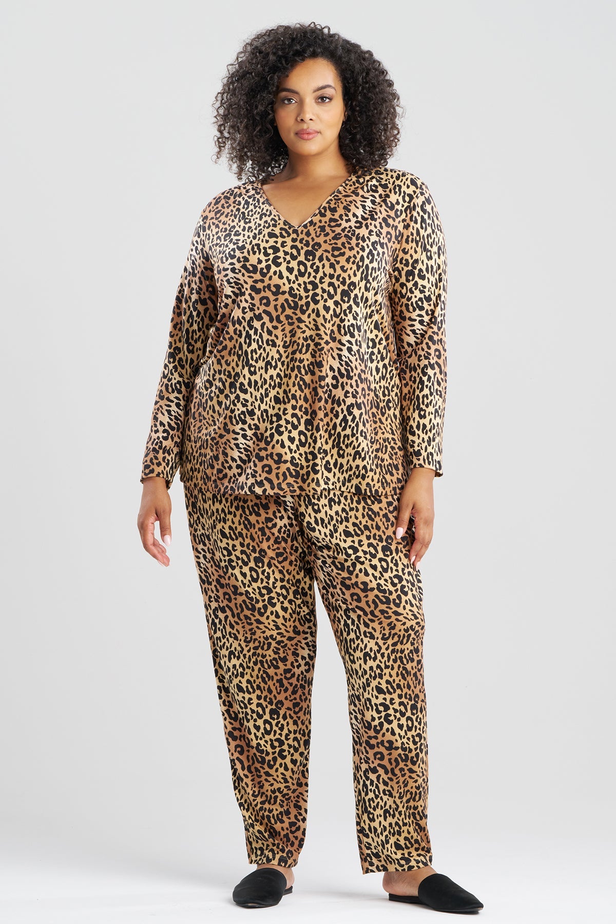 Natori Exotic Animal Cozy Knit V-Neck PJ