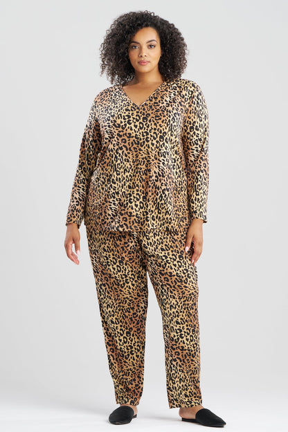 Natori Exotic Animal Cozy Knit V-Neck PJ