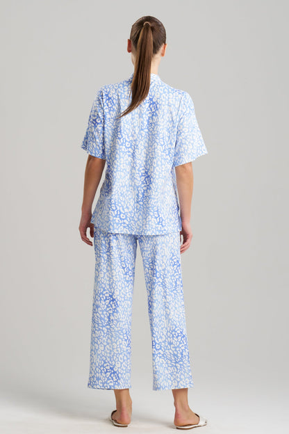 Natori Buy Misty Leopard Cozy Knit PJ in Blue Orchid Online