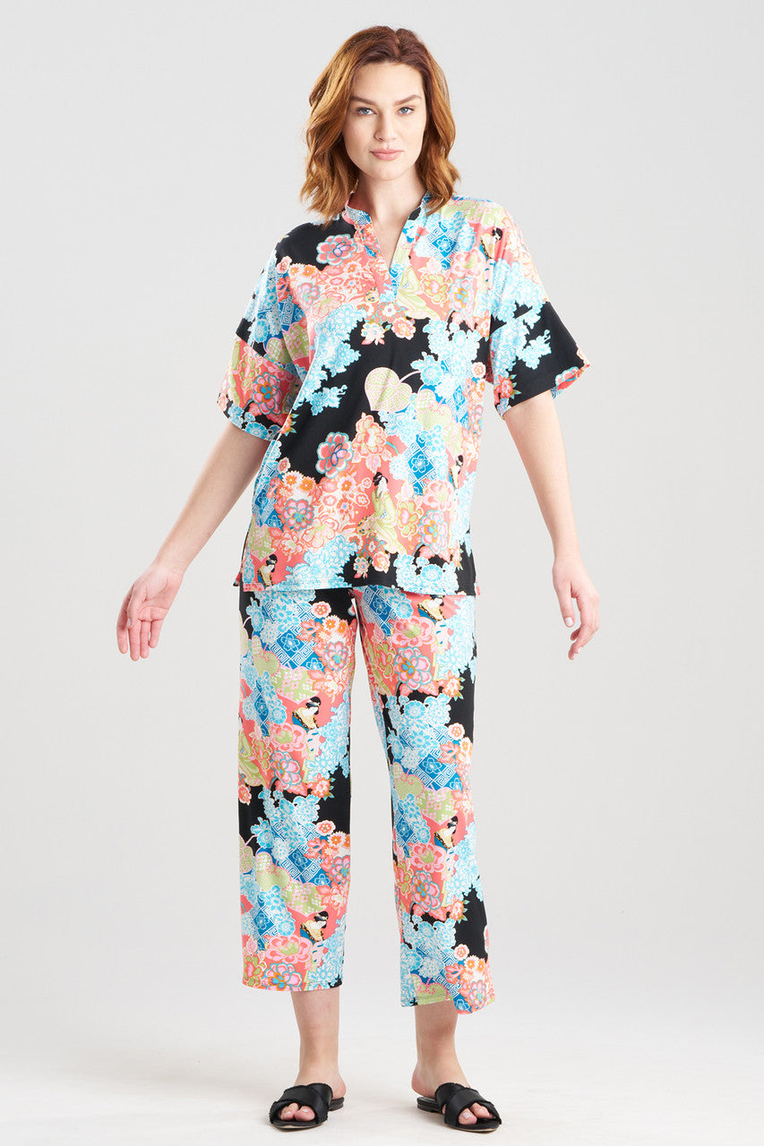 Natori Buy Geisha Garden Cozy Knit PJ in Black Multi Online