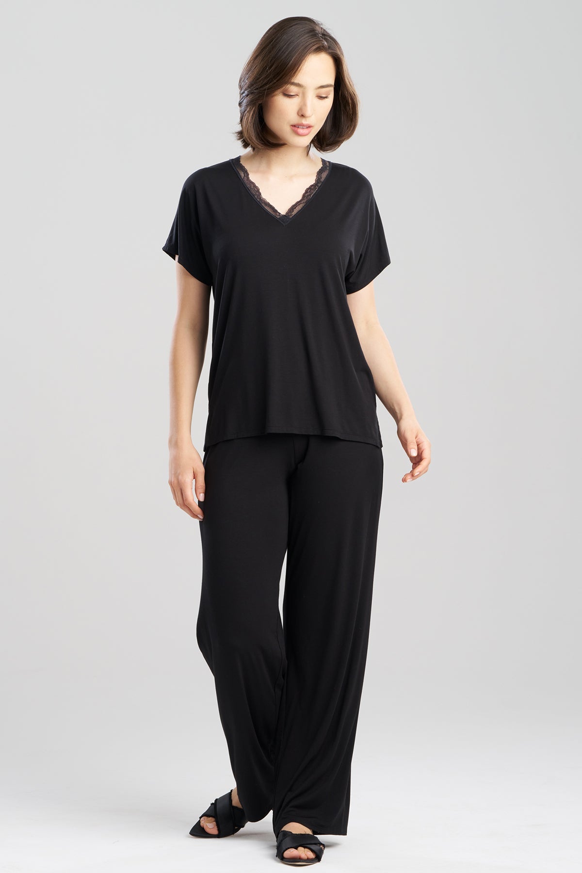 Natori Dhalia Knit Jersey Lace Short Sleeve PJ