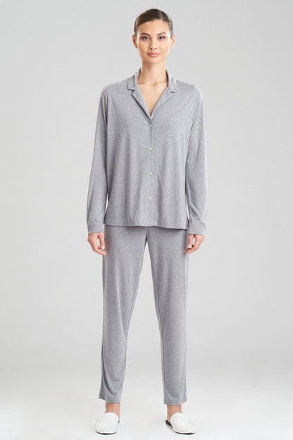 Natori Buy Shangri-La TENCEL™ Long Sleeve Notch PJ in Heather Grey Online