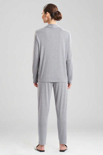 Natori Buy Shangri-La TENCEL™ Long Sleeve Notch PJ in Heather Grey Online