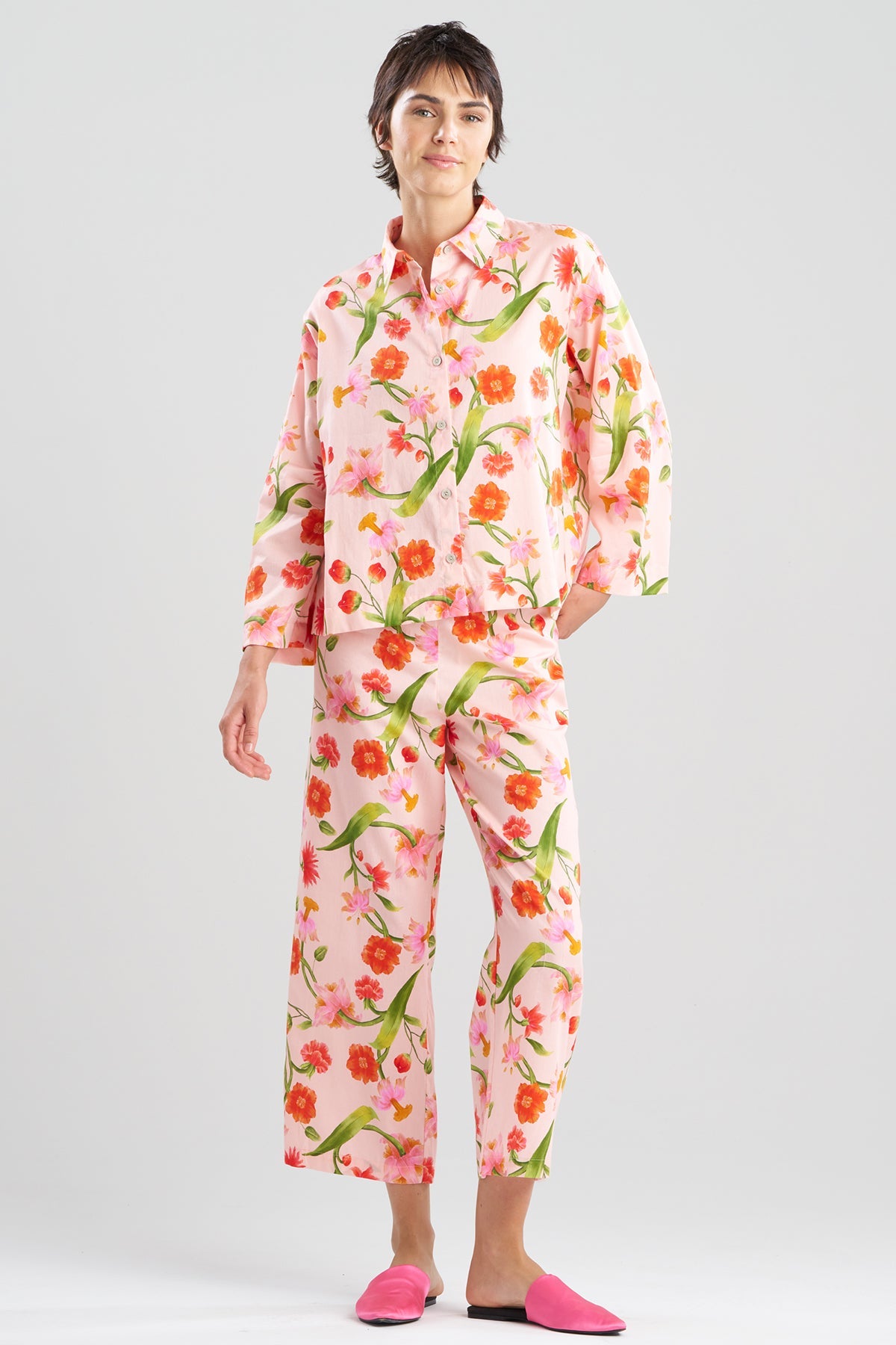 Natori Solene Cotton Sateen Notch PJ Set