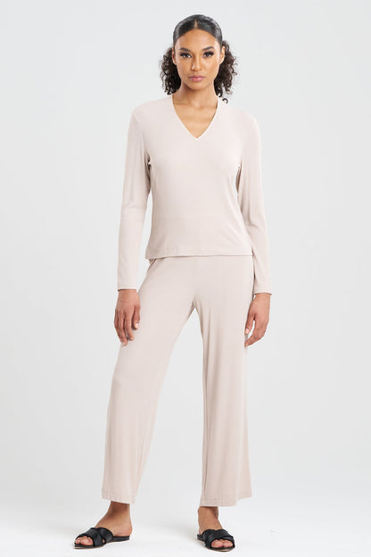 Natori Rib Essentials V-Neck Long Sleeve PJ